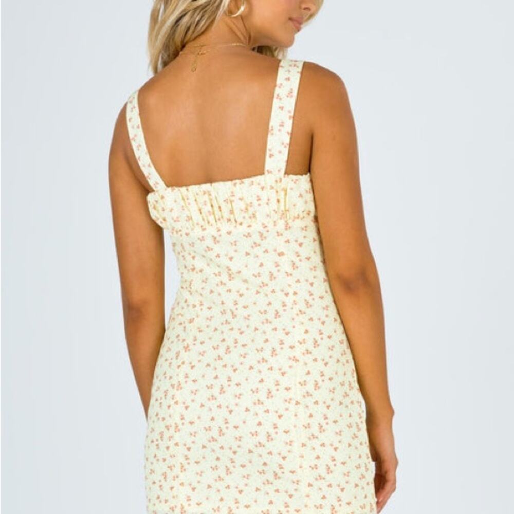 Princess Polly Freya  Yellow Floral Mini Dress – Size 8 – Cottagecore Vibes - Picture 2 of 5